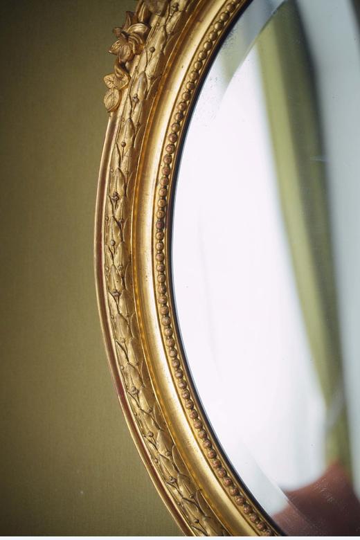 独角鹿西洋古董19世纪晚期法国出品胜利火炬与繁花主题鎏金灰墁浮雕木质大型挂镜 商品图5