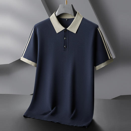 【DPF】大依优型大码男装时尚休闲商务翻领短袖毛衣POLO衫男半袖针织衫 商品图1