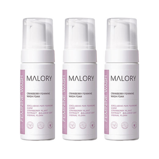 澳洲Malory 进口天然植萃成分 温和洗护 蔓越莓私处清洁泡沫 150ml*3瓶 商品图4