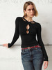 TR她热 暗黑陷阱 黑色弹力性感镂空设计感欧美修身打底衫 商品缩略图3