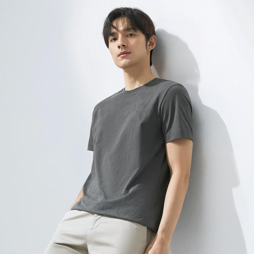 【度假系列】柒牌短袖T恤男夏季新款满身提花时尚休闲圆领体恤衫128T70800 商品图1
