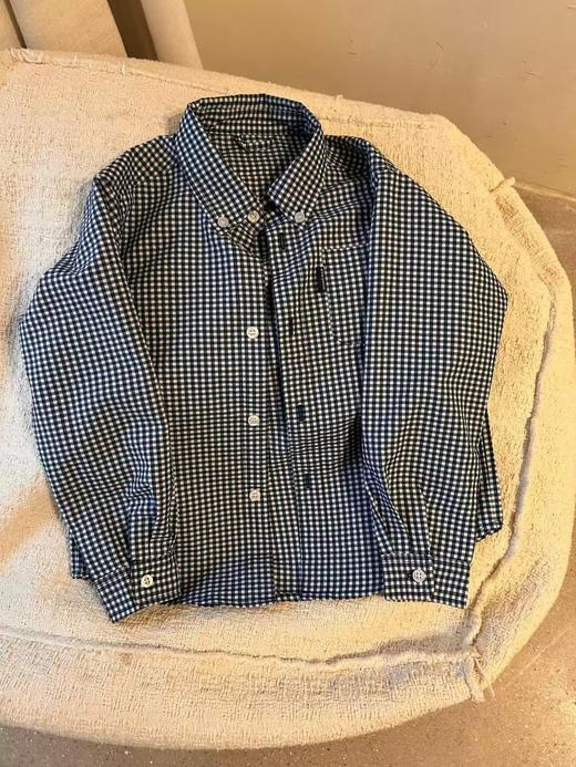 2025秋季MB日系美山定织防晒速干透气泡泡纱细蓝格子翻领衬衫 商品图0