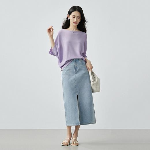 香芋紫一字领针织衫｜亚麻+莱赛尔，舒适好穿，高级耐看【预售5天发货】 商品图2