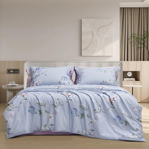 梦洁家纺40s纯棉印花四件套微风知晓200*230cm 商品图0