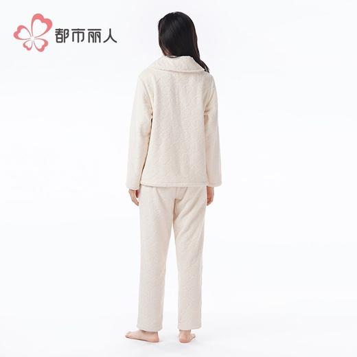 都市丽人睡衣女士牛奶绒烂花睡衣女士家居服长袖长裤法兰绒LHH1L6 商品图3