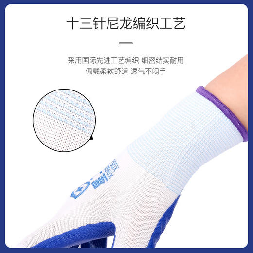 【ZY25】星工劳保丁腈加厚耐磨防滑浸胶挂胶手套  12双/包 商品图3