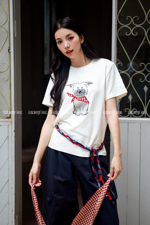 【门店同款】ENJOY秋季围巾熊短袖T恤 164899323 商品图0