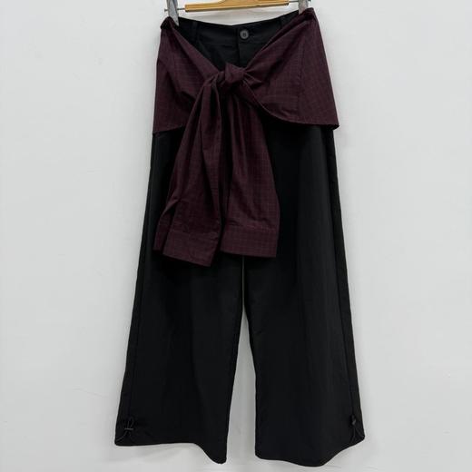 NC搭格子批帘阔腿裤50624（黑）秋季 153011470321 商品图1