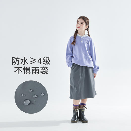 cicochild25年冬季新款亲子中大女童加绒工装半裙防泼水灰色长裙 商品图1