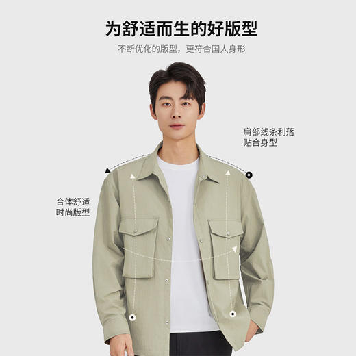 圣得西男士商务休闲夹克2025年秋季新款中青年百搭翻领工装外套潮 商品图1