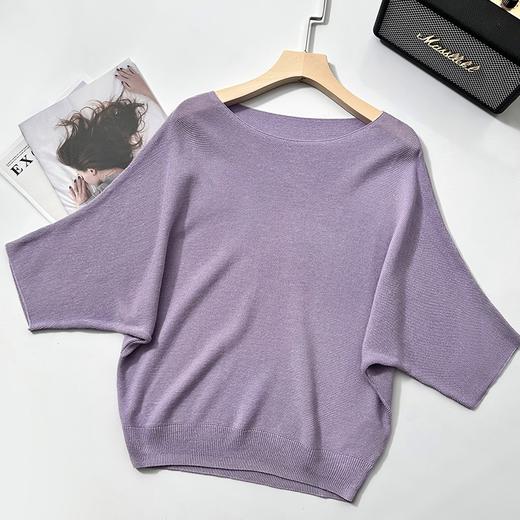 香芋紫一字领针织衫｜亚麻+莱赛尔，舒适好穿，高级耐看【预售5天发货】 商品图4