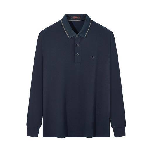 【含羊毛/不变形领】柒牌Polo衫长袖男士秋冬新款商务休闲T恤男装129T70580 商品图4