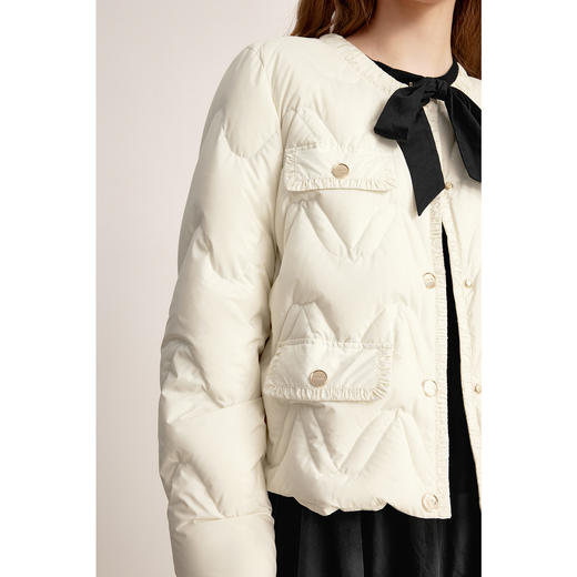 【商场同款】诗凡黎圆领小香风羽绒服2024冬新款短款女3FA680251R 商品图3