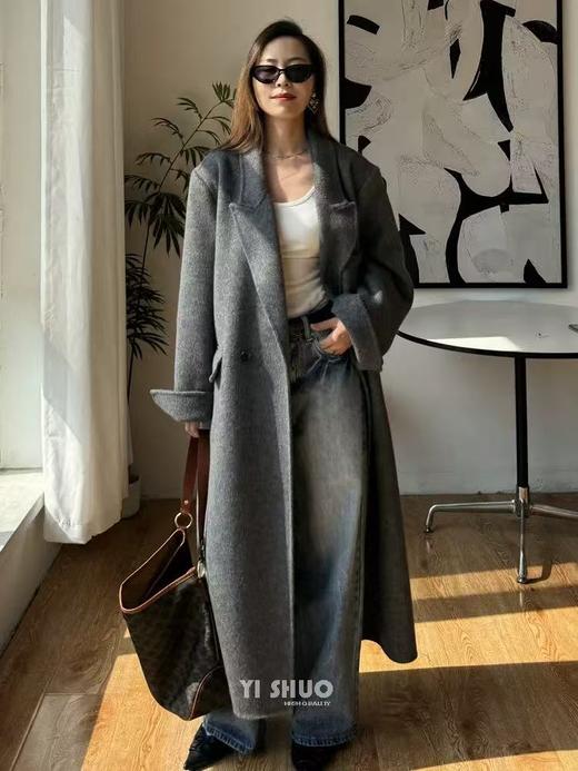 【YW】无忧购韩版宽松廓形百搭正肩双面羊毛大衣8812枪脖领（现货48小时发货） 商品图8