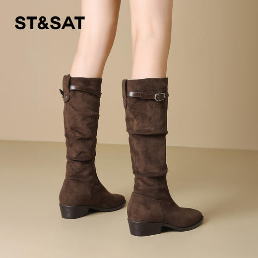 星期六时尚美拉德粗跟显瘦堆堆靴SSD4117T2P 商品图5