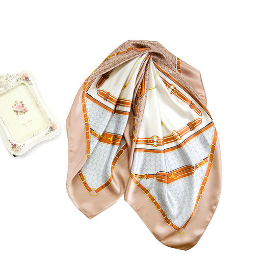 鑫缘真丝素绉缎方巾 HA4800 商品图10