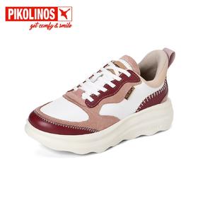 【Pikolinos 】  B3F | 派高雁秋季牛皮深口圆头系带拼色运动休闲鞋PL253002