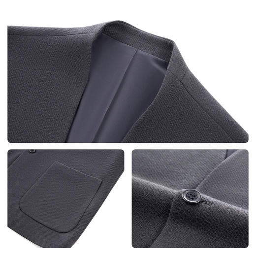 【国风新中式/含羊毛】柒牌休闲西装外套2025V领商务休闲男士单西129C70110 商品图3