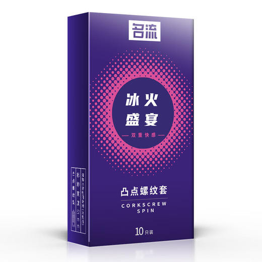 名流避孕套颗粒凸点螺纹冰火两重天避孕套超薄情趣安全套男用 【20只双倍刺激】冰火盛宴10只+火之热恋10只 商品图11