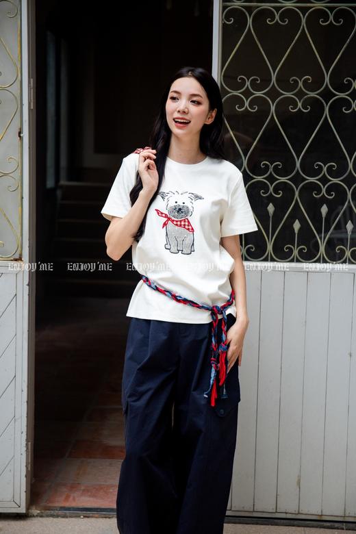 【门店同款】ENJOY秋季围巾熊短袖T恤 164899323 商品图3