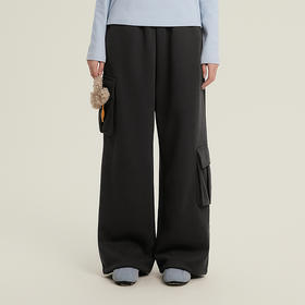 笛莎Deesha青少年女童裤子2025冬季女童加绒宽松潮酷工装裤