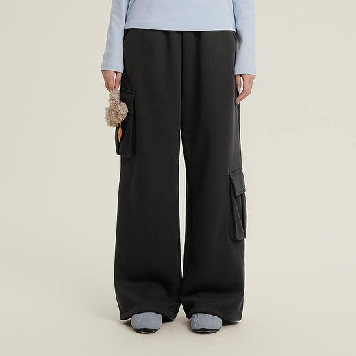 笛莎Deesha青少年女童裤子2025冬季女童加绒宽松潮酷工装裤 商品图0