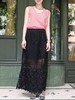 TYNVIE 黑色花卉钩针蕾丝拼接开衩长裙 商品缩略图8