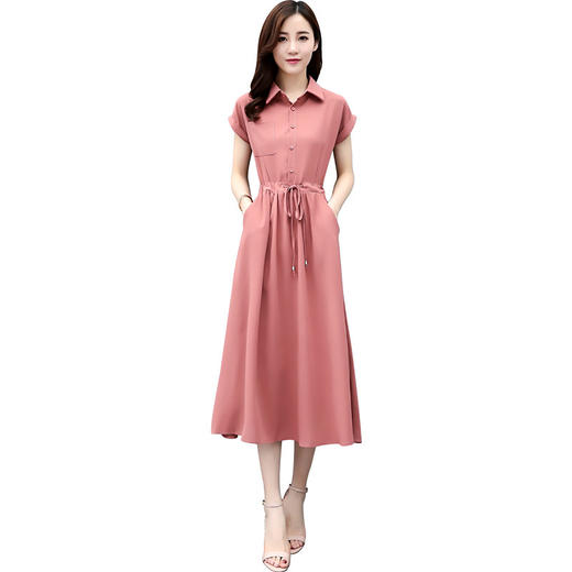 OLrain欧芮儿约会必备粉色连衣裙甜美显瘦仙女风 商品图2