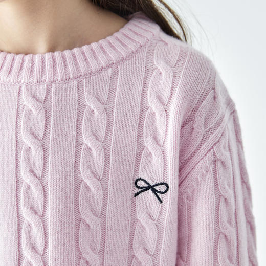 棵初蝴蝶结绞花毛衣801K258045MJ 商品图9