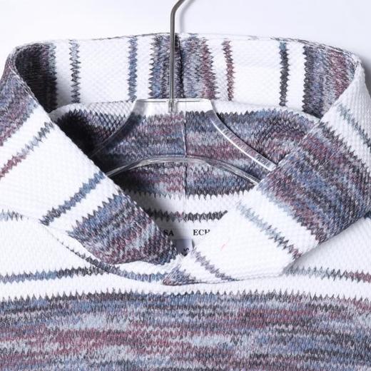 WY1145SDSA男士秋冬新款痞帅男装美式撞色条纹连帽卫衣百搭针织上衣时尚 商品图2