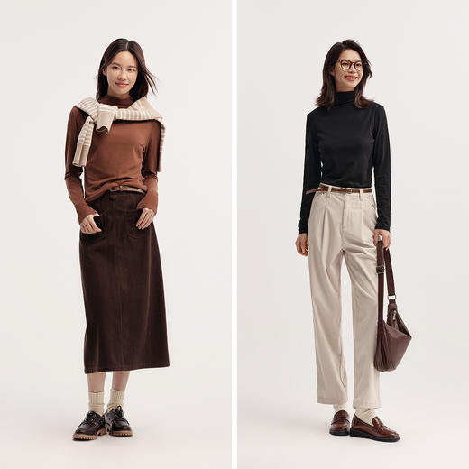 森马长袖T恤女冬半高领发热抑菌纯色修身上衣显瘦百搭气质打底衫 商品图4