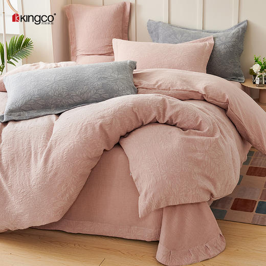KINGCO京彩家居纱布四件套春色满园粉 商品图1
