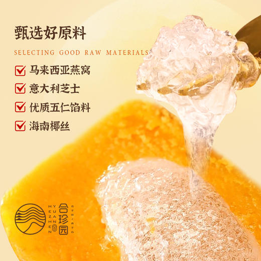 【顺丰包邮】合珍园珍享时光小点礼盒奶黄燕窝流心金腿五仁海盐芝士椰丝果仁广式月饼720g/盒 商品图2