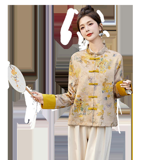 HR MDN8808新中式外套宽松休闲国风唐装上衣 商品图1