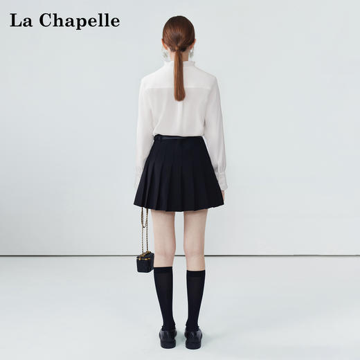 会员福利【高级感通勤衬衫】拉夏贝尔/La Chapelle法式木耳边长袖衬衫女温柔高级感气质通勤时尚设计感衬衣 商品图2