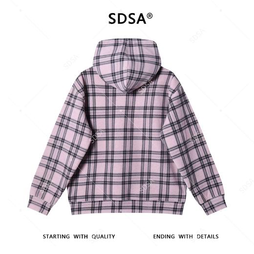 WY1048SDSA男士秋冬新款痞帅男装复古格子连帽卫衣宽松休闲百搭套头上衣 商品图4