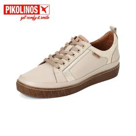 【Pikolinos 】  B3F | 派高雁秋季牛皮／羊皮深口圆头系带平跟休闲鞋PL258705