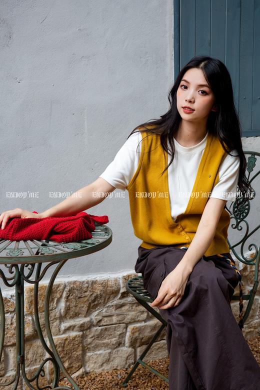 【门店同款】ENJOY秋季“城市与旷野”拼接T针织衫 165197745 商品图3