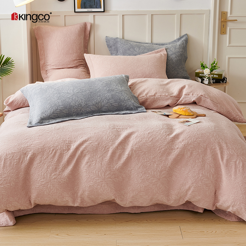 KINGCO京彩家居纱布四件套春色满园粉