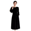 QS复古真丝绒连衣裙女秋冬高贵气质优雅洋气阔太太桑蚕丝长袖款1217 商品缩略图4