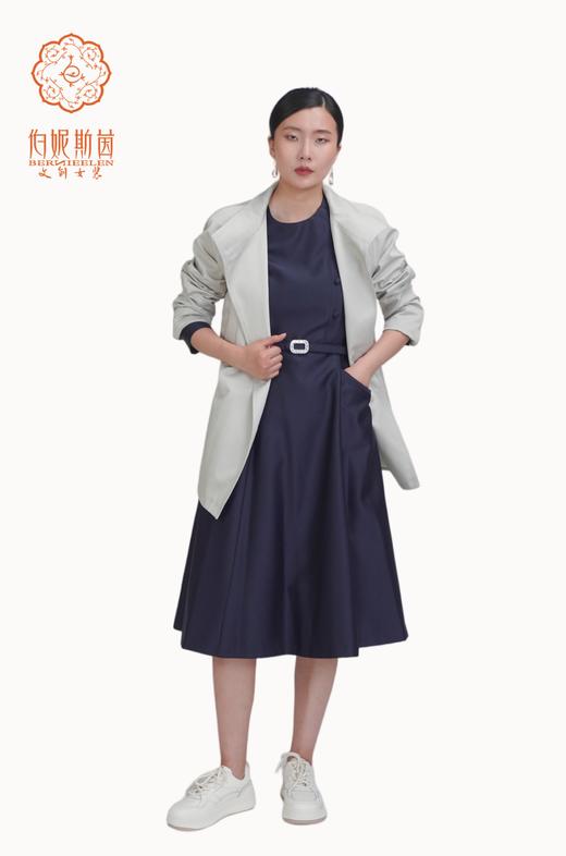 SZ3D52_逍遥游色_风衣_秋季_翻领开襟简约剪裁中长款_高级女装_BERNIEELEN 伯妮斯茵 商品图0