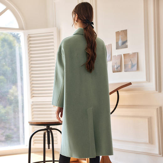 OLrain欧芮儿法式双面毛呢外套女春2025新款中长款纯色羊毛大衣 商品图2