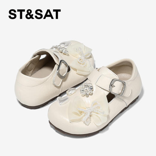 【童鞋】星期六蝴蝶结珍珠装饰女童勃肯鞋SSD3191U33 商品图3