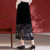 QS真丝丝绒烧花半身裙女秋季薄款高腰开叉法式洋气新款时尚百搭1989 商品缩略图1