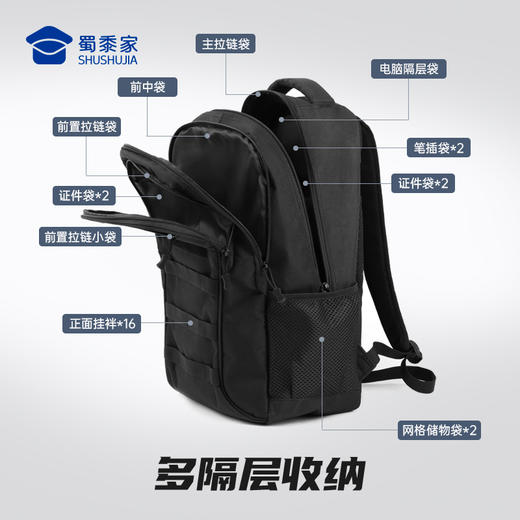 【USB多功能战术双肩包】大容量通勤勤务收纳包 多功能手提双肩背包 商品图3