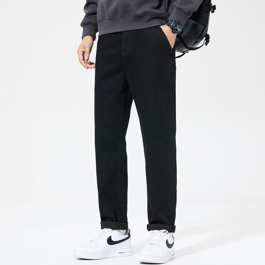 【DQ】大依优型大码男装新款潮流牛仔裤男宽松百搭弹力小直筒长裤 商品图1