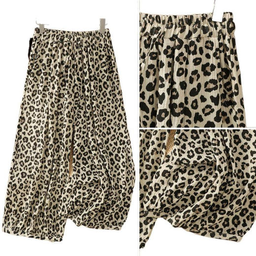 GYH 881豹纹印花松紧腰棉纱阔腿休闲裤灯笼裤 商品图4