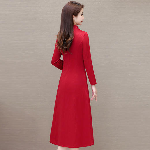 QYM 615C9912-Y连衣裙复古旗袍裙气质A字裙 商品图2