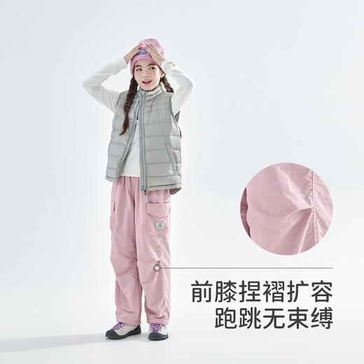 cicochild25冬季新款亲子中大童加绒直筒机能裤防泼水运动工装裤 商品图1