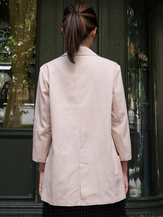 TYNVIE 七分袖前开式无里西装外套 - 卡其色 商品图7